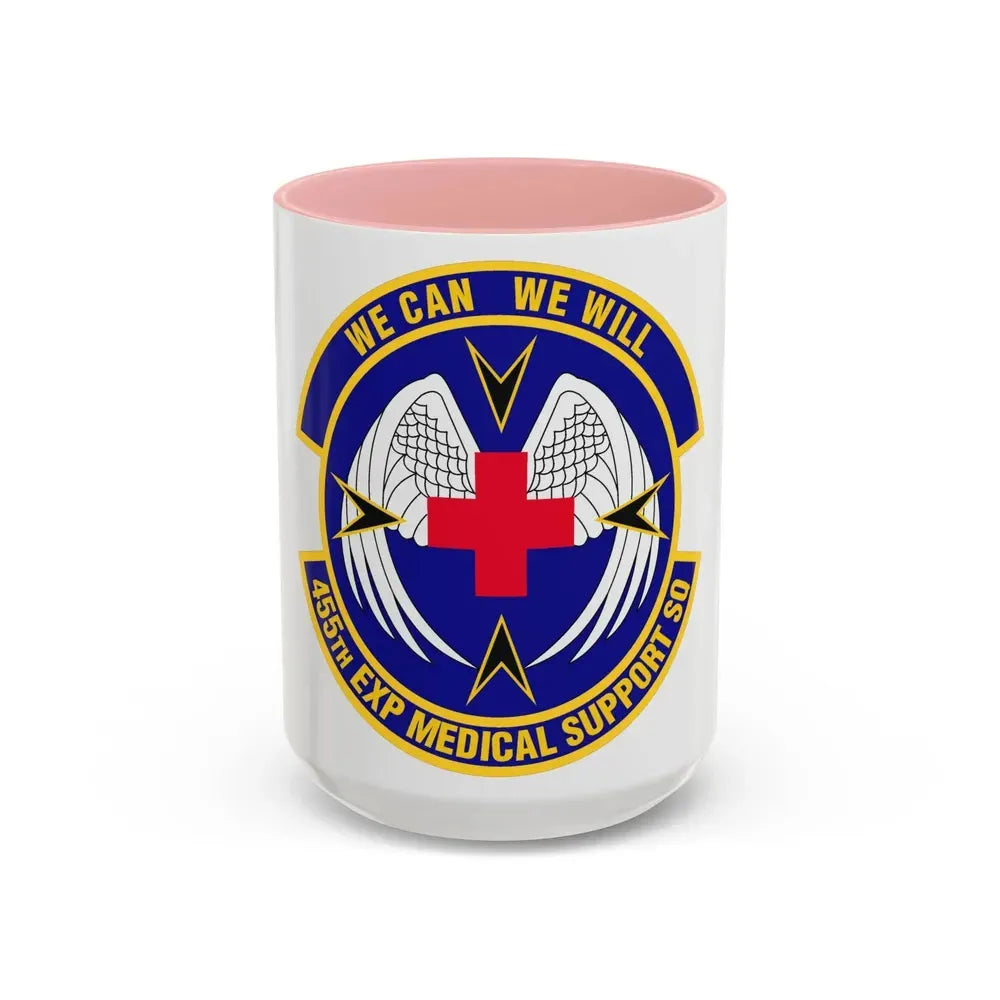 455th Expeditionary Medical Support Squadron (U.S. Air Force) Accent Coffee Mug 15oz Pink - Go Mug Yourself