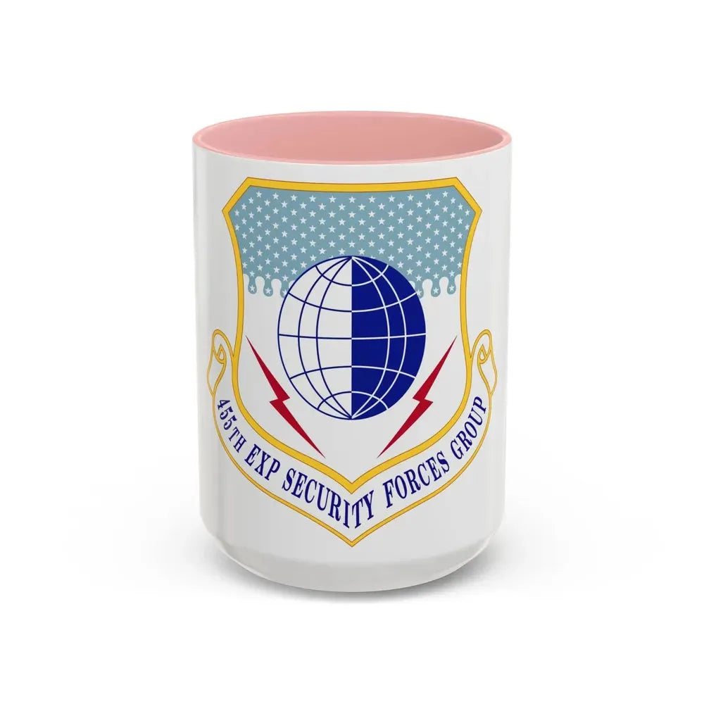 455th Expeditionary Security Forces Group (U.S. Air Force) Accent Coffee Mug 15oz Pink - Go Mug Yourself