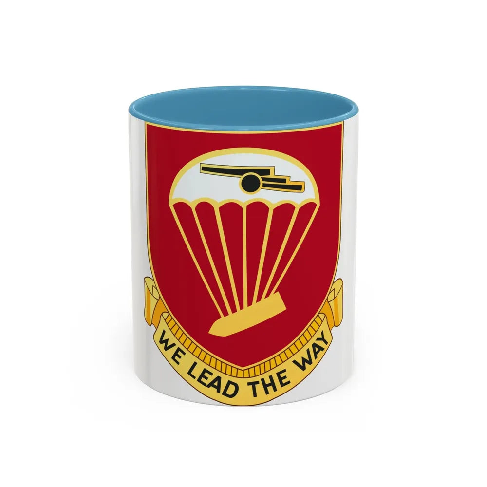 456th Airborne Field Artillery Battalion (U.S. Army) Accent Coffee Mug 11oz Light Blue - Go Mug Yourself