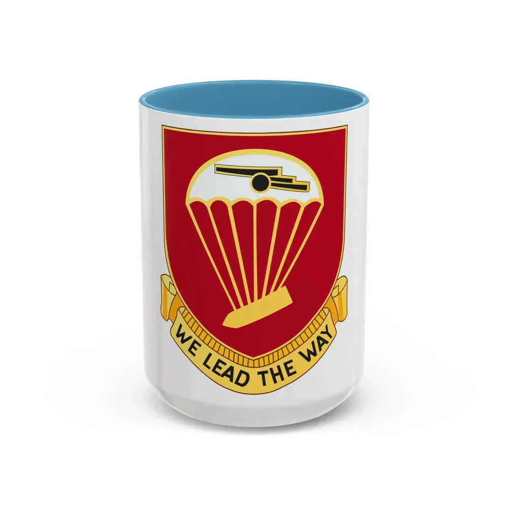 456th Airborne Field Artillery Battalion (U.S. Army) Accent Coffee Mug 15oz Light Blue - Go Mug Yourself