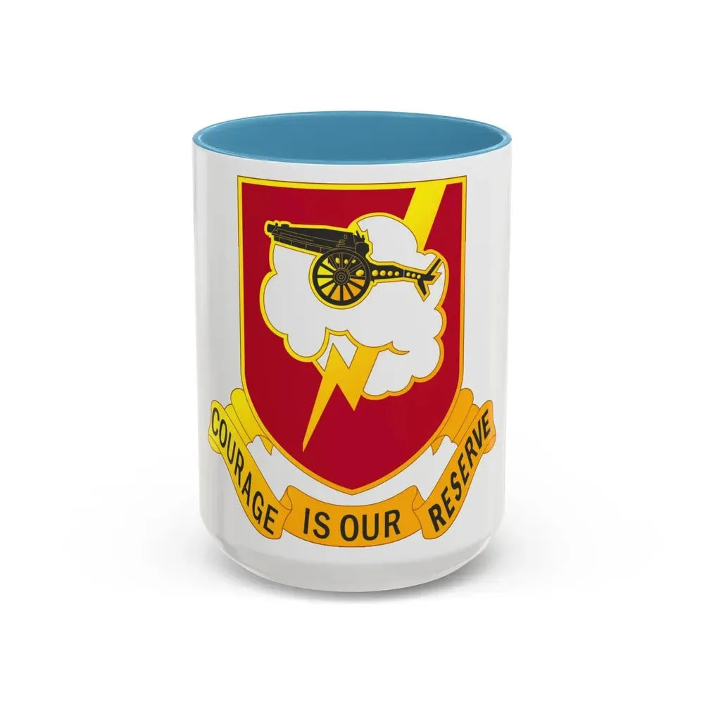 457th Airborne Field Artillery Battalion (U.S. Army) Accent Coffee Mug 15oz Light Blue - Go Mug Yourself