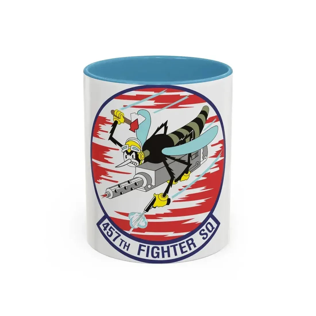 457th Fighter Squadron (U.S. Air Force) Accent Coffee Mug 11oz Light Blue - Go Mug Yourself
