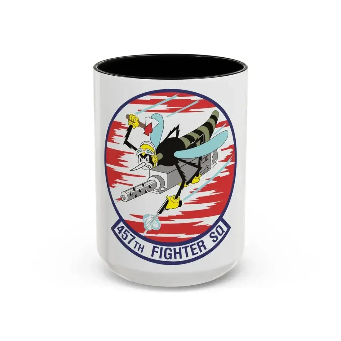 457th Fighter Squadron (U.S. Air Force) Accent Coffee Mug 15oz Black - Go Mug Yourself