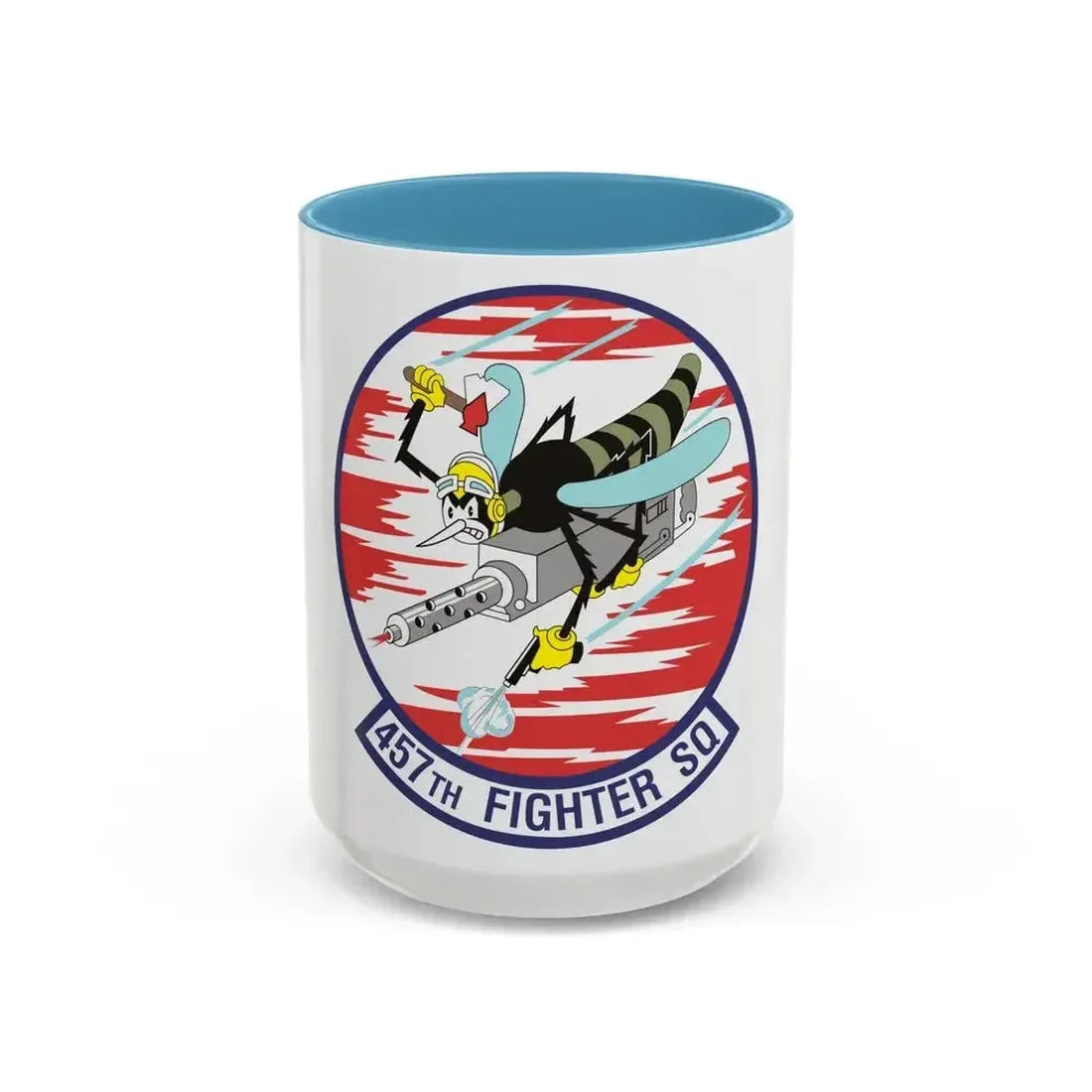 457th Fighter Squadron (U.S. Air Force) Accent Coffee Mug 15oz Light Blue - Go Mug Yourself
