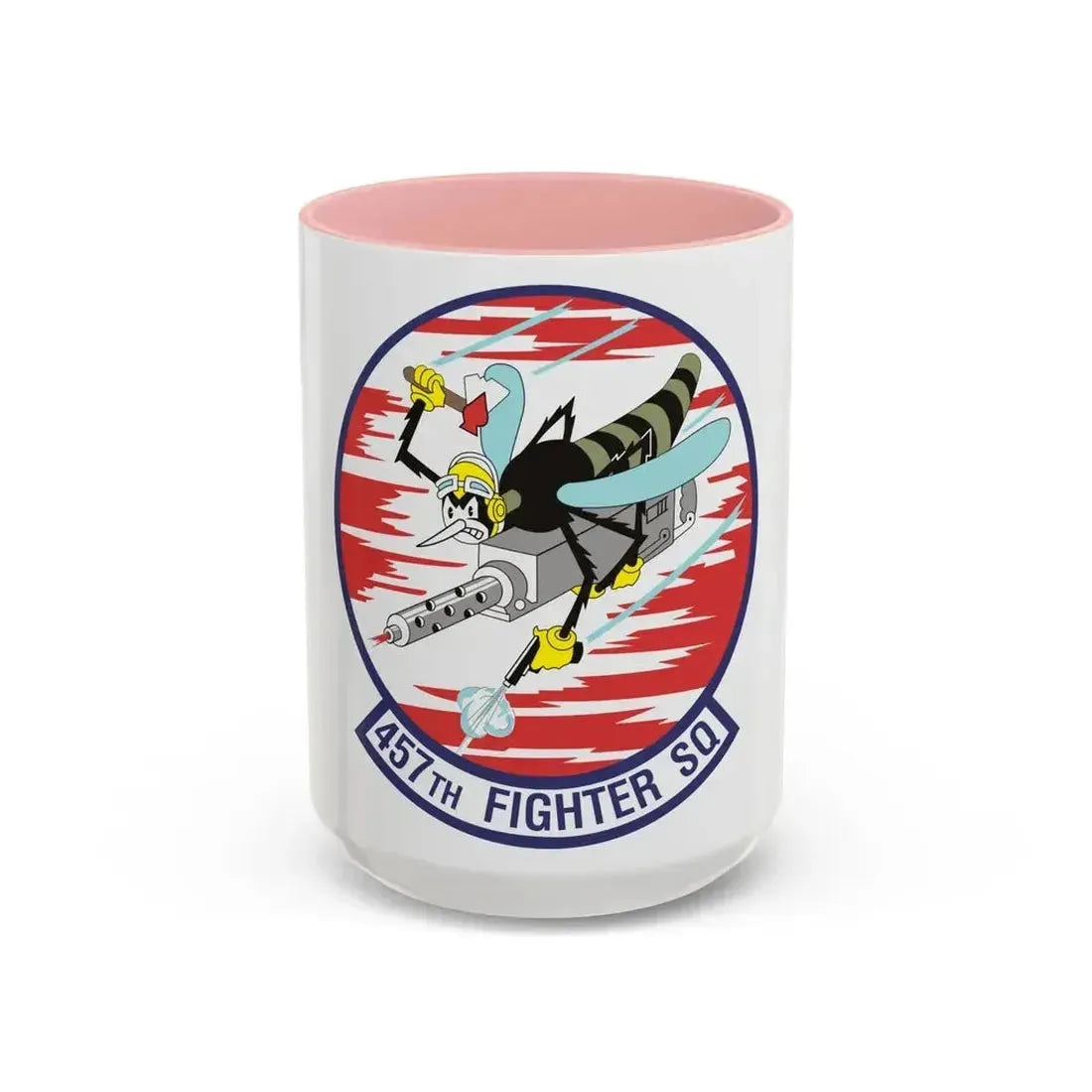 457th Fighter Squadron (U.S. Air Force) Accent Coffee Mug 15oz Pink - Go Mug Yourself