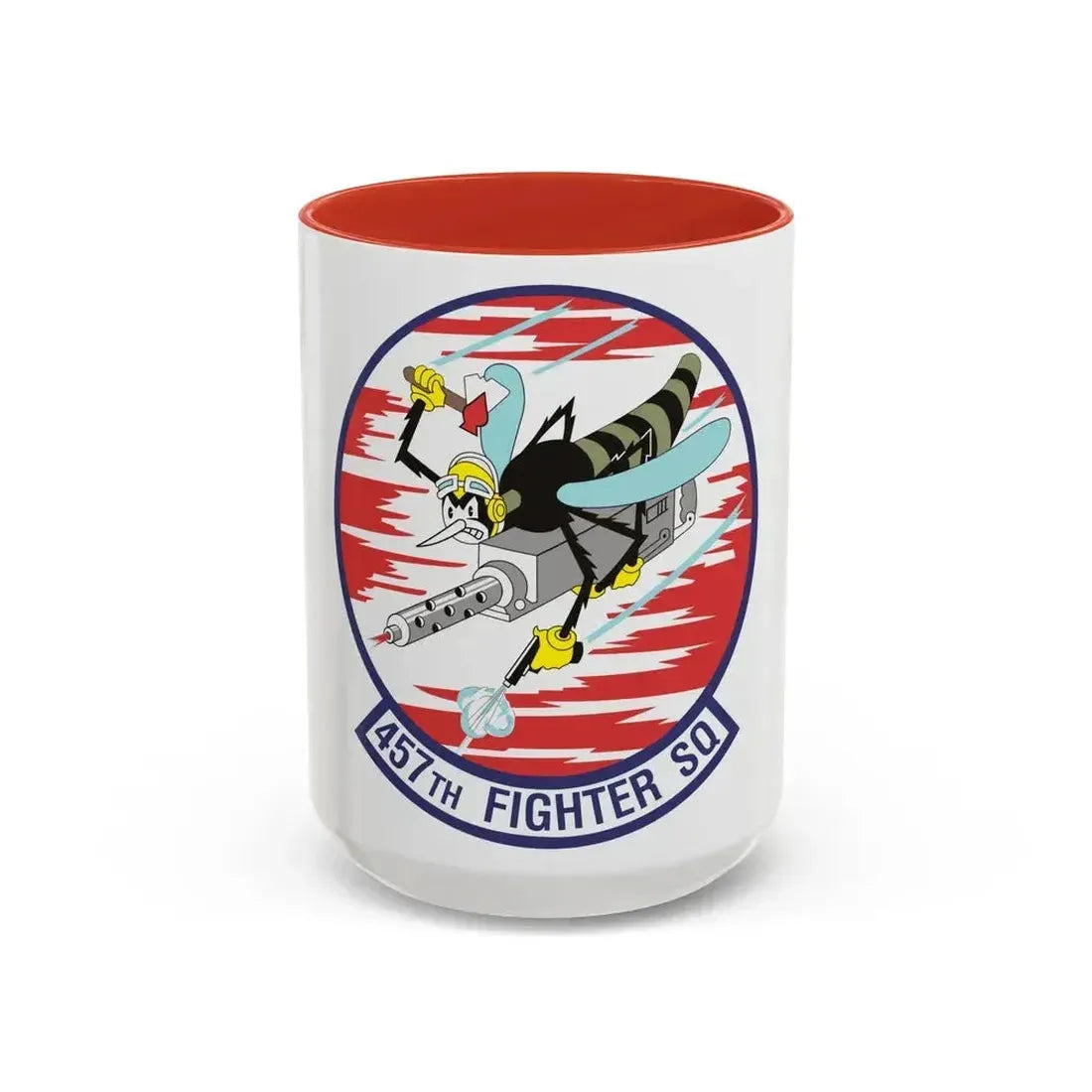 457th Fighter Squadron (U.S. Air Force) Accent Coffee Mug 15oz Red - Go Mug Yourself
