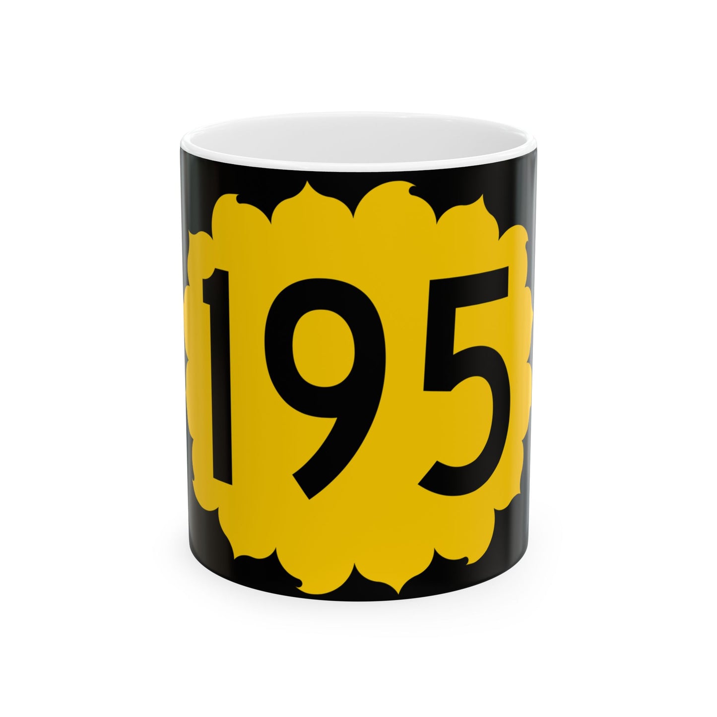 K-195 (Kansas) (Road Sign) White Coffee Mug
