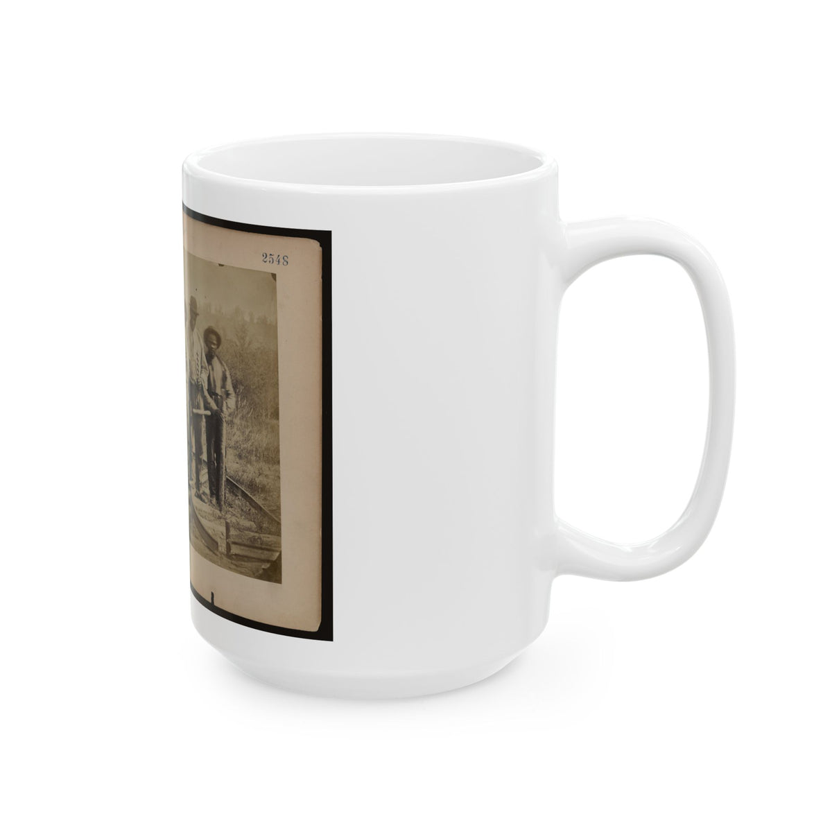 Military Railroad Operations In Northern Virginia Men Standing On Railroad Track (U.S. Civil War) White Coffee Mug