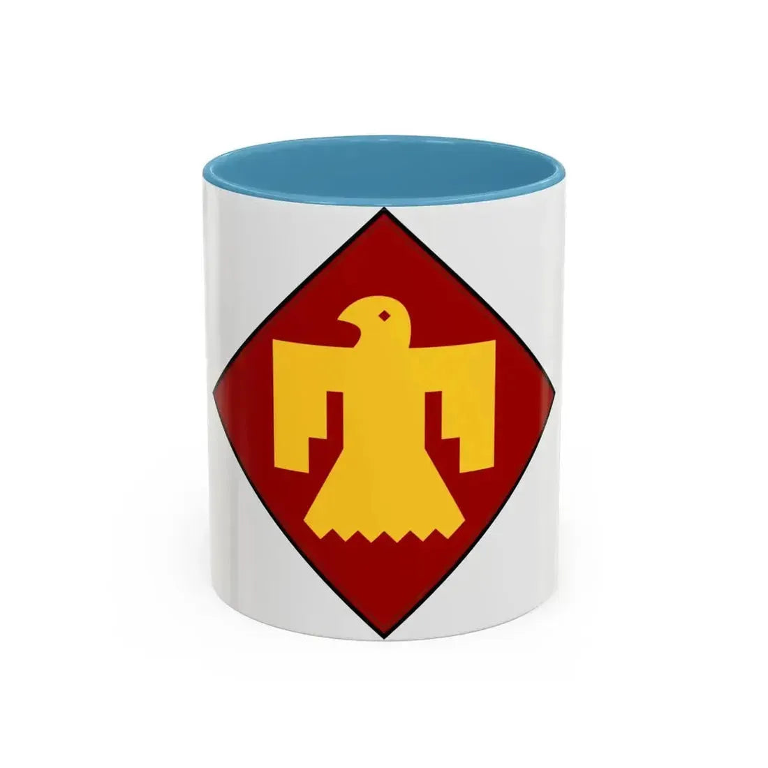45th Infantry insignia thunderbird (U.S. Army) Accent Coffee Mug 11oz Light Blue - Go Mug Yourself