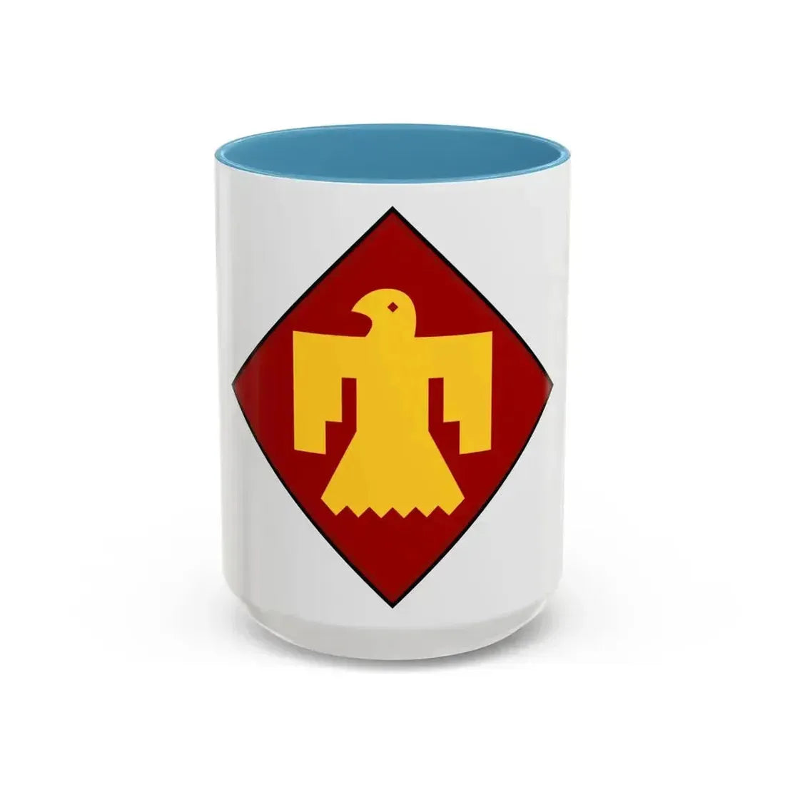 45th Infantry insignia thunderbird (U.S. Army) Accent Coffee Mug 15oz Light Blue - Go Mug Yourself