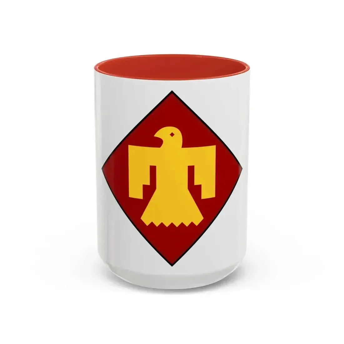 45th Infantry insignia thunderbird (U.S. Army) Accent Coffee Mug 15oz Red - Go Mug Yourself