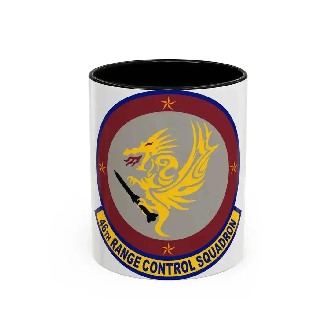 46 Range Control Squadron AFMC (U.S. Air Force) Accent Coffee Mug 11oz Black - Go Mug Yourself