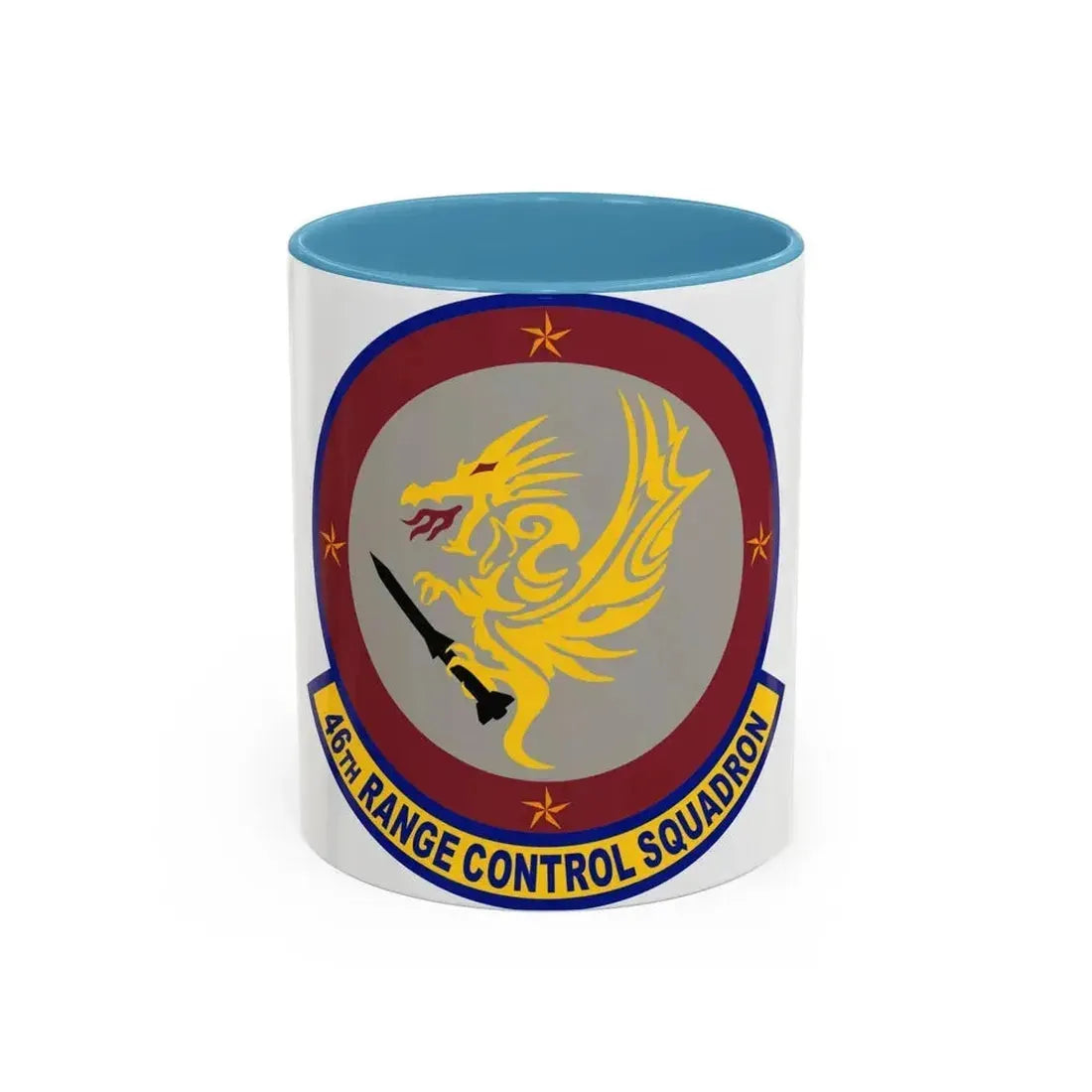 46 Range Control Squadron AFMC (U.S. Air Force) Accent Coffee Mug 11oz Light Blue - Go Mug Yourself