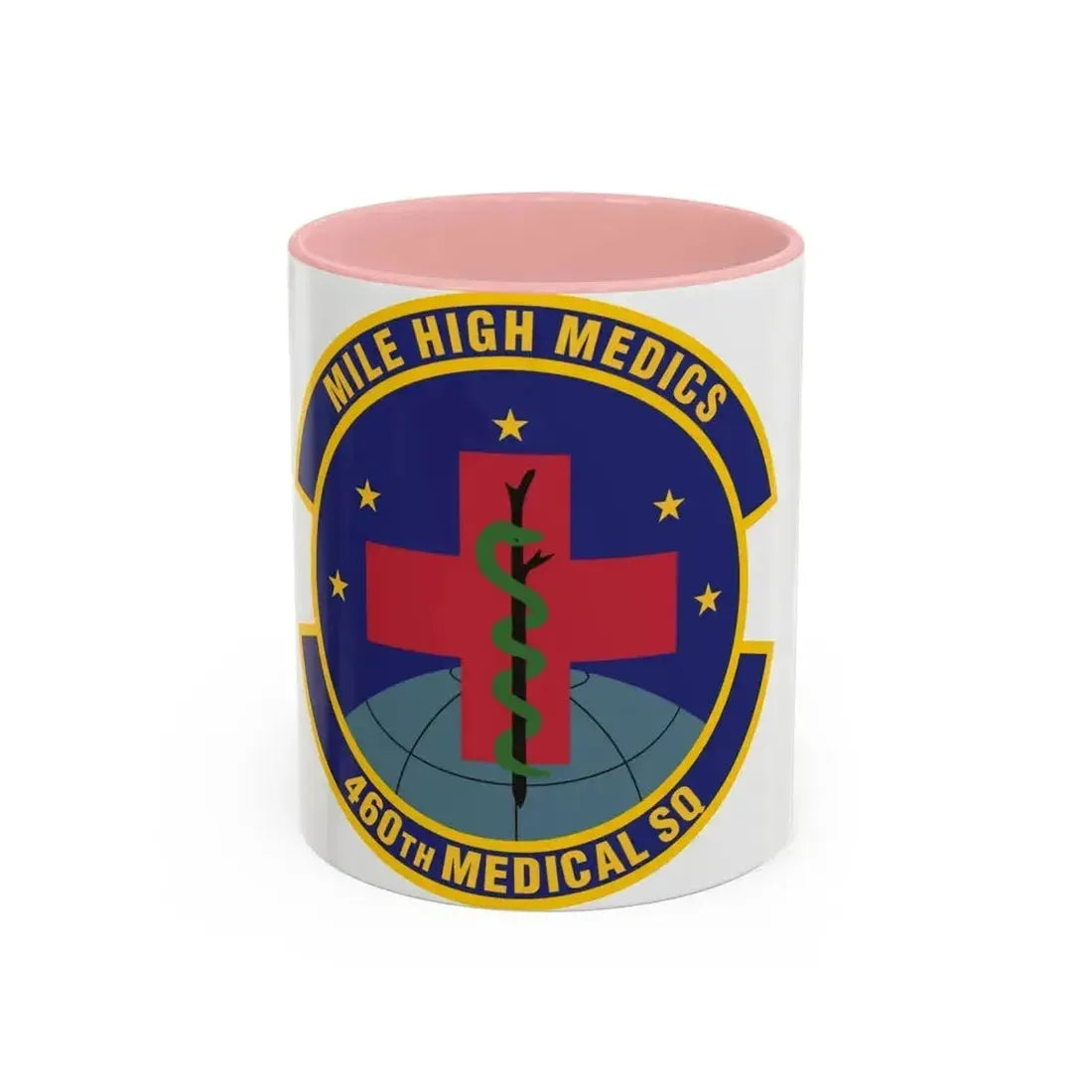 460th Medical Squadron (U.S. Air Force) Accent Coffee Mug 11oz Pink - Go Mug Yourself