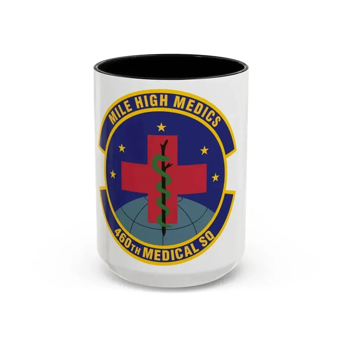 460th Medical Squadron (U.S. Air Force) Accent Coffee Mug 15oz Black - Go Mug Yourself