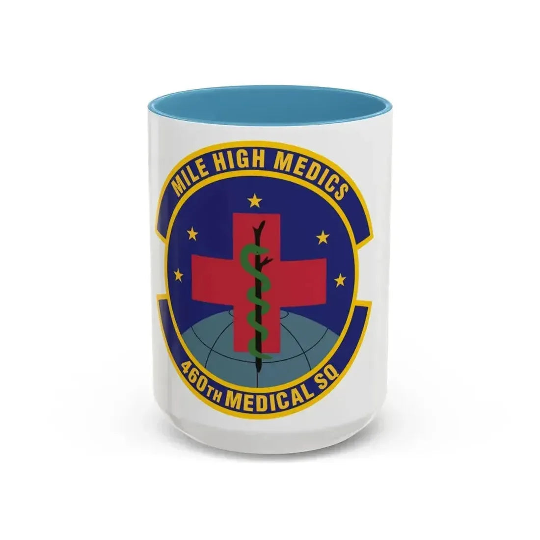 460th Medical Squadron (U.S. Air Force) Accent Coffee Mug 15oz Light Blue - Go Mug Yourself