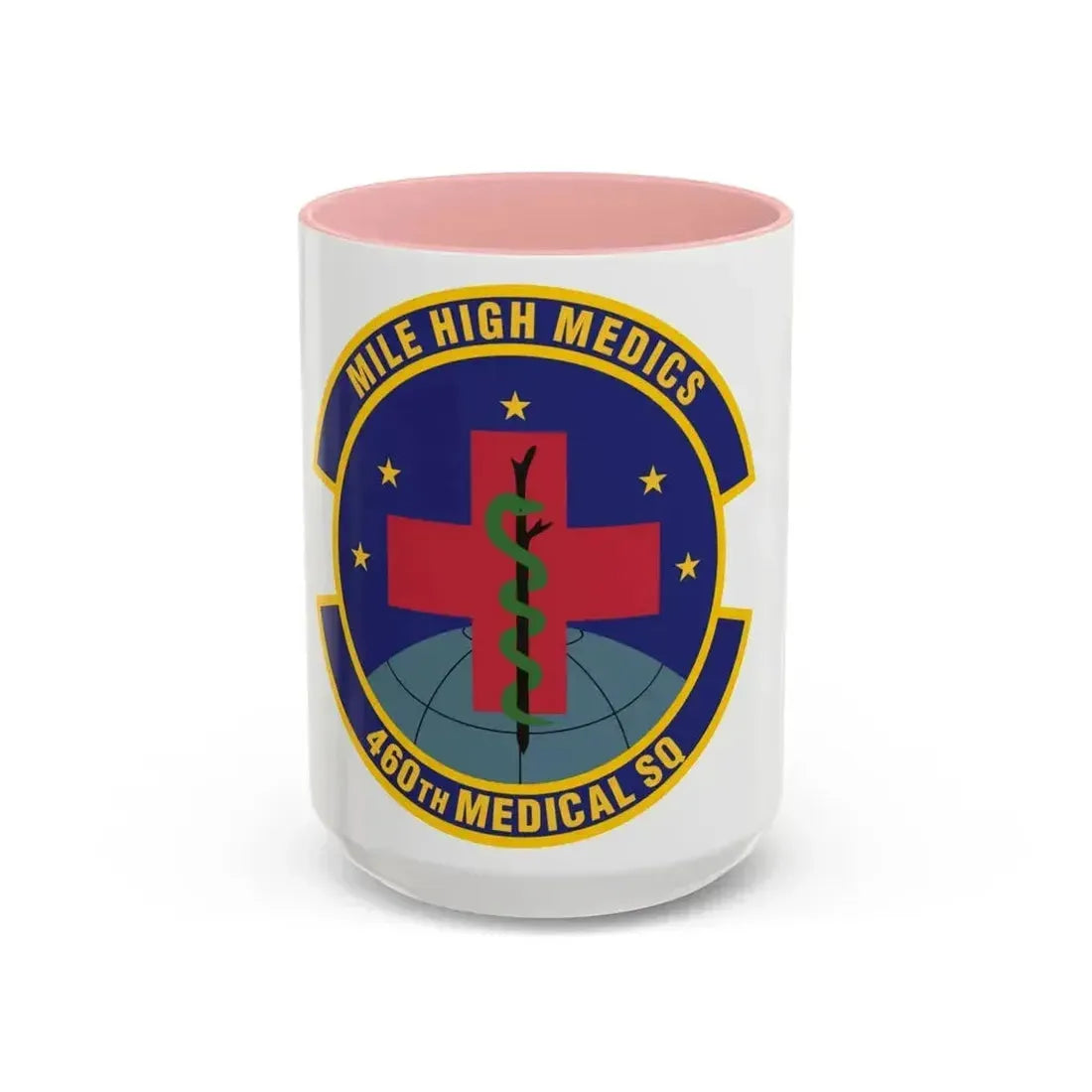 460th Medical Squadron (U.S. Air Force) Accent Coffee Mug 15oz Pink - Go Mug Yourself