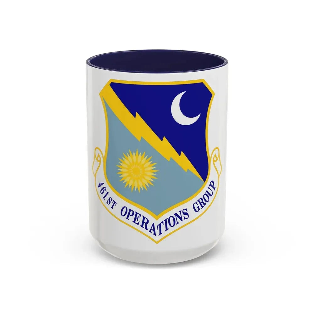 461st Operations Group (U.S. Air Force) Accent Coffee Mug 15oz Navy - Go Mug Yourself