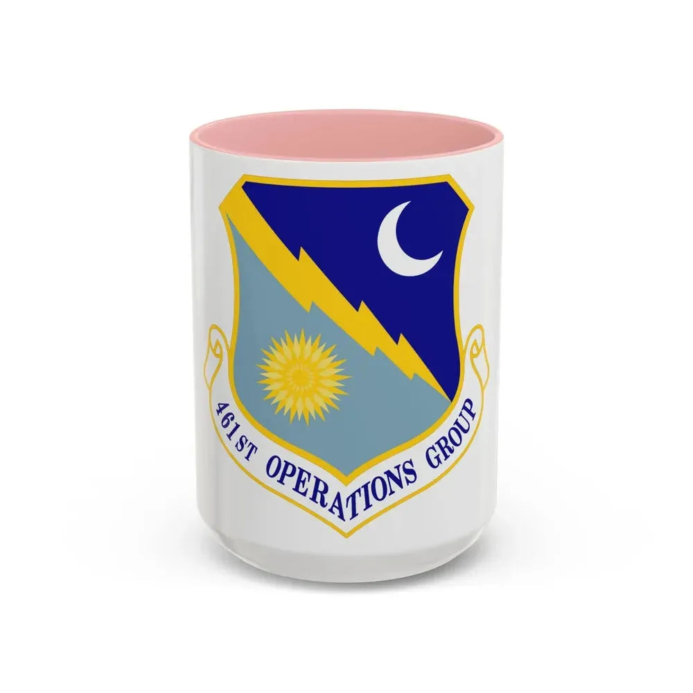 461st Operations Group (U.S. Air Force) Accent Coffee Mug 15oz Pink - Go Mug Yourself