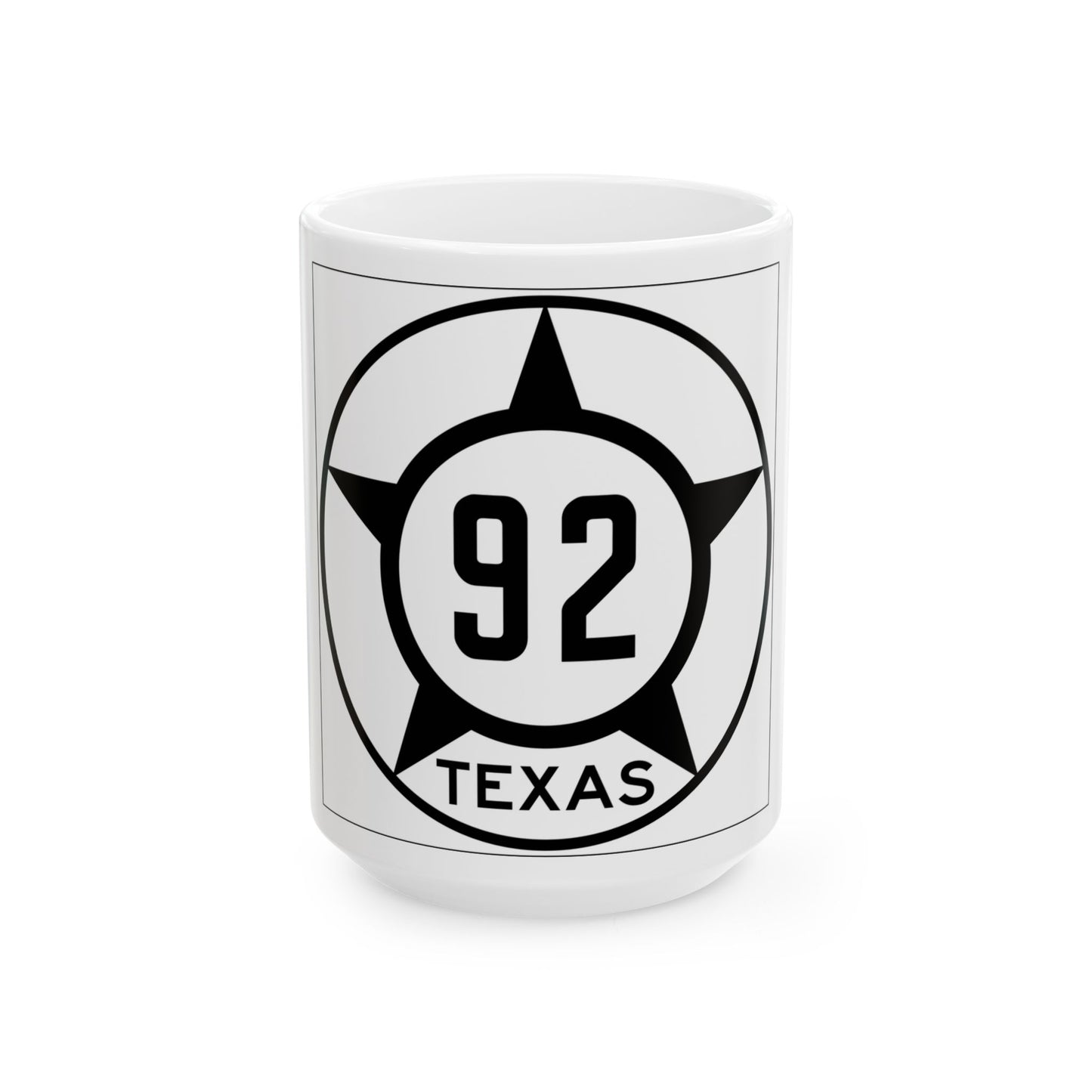 Old Texas 92 (Texas) (Road Sign) White Coffee Mug