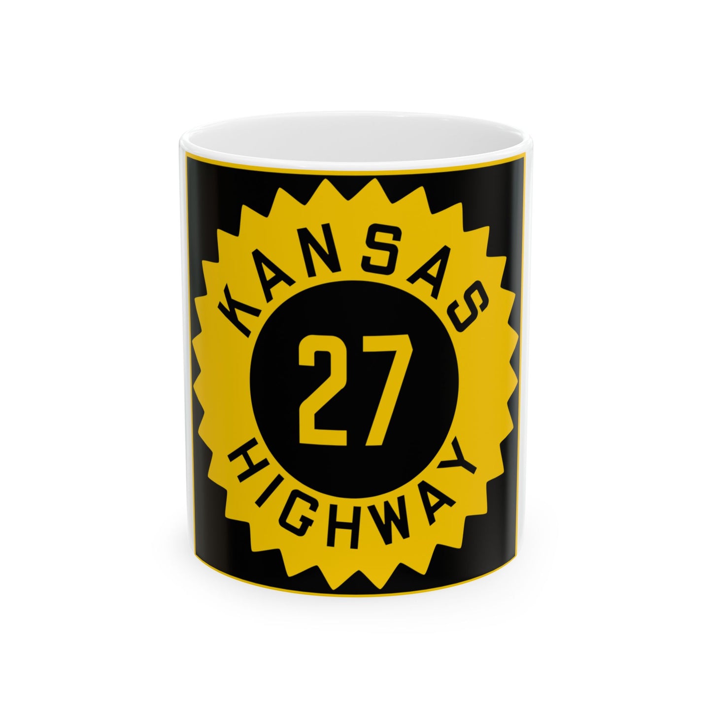 K-27 1926 (Kansas) (Road Sign) White Coffee Mug