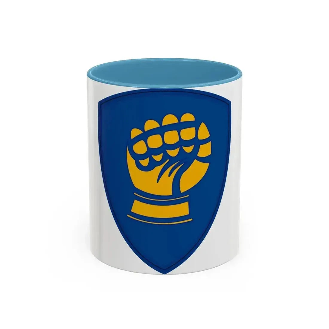 46th Infantry Division CSIB (U.S. Army) Accent Coffee Mug 11oz Light Blue - Go Mug Yourself