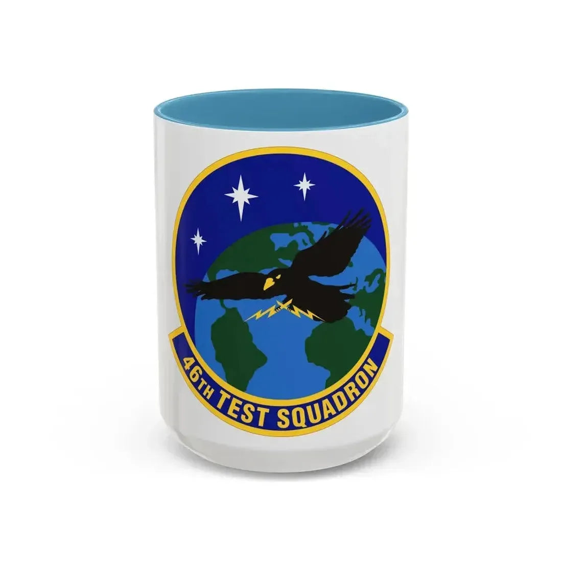 46th Test Squadron (U.S. Air Force) Accent Coffee Mug 15oz Light Blue - Go Mug Yourself