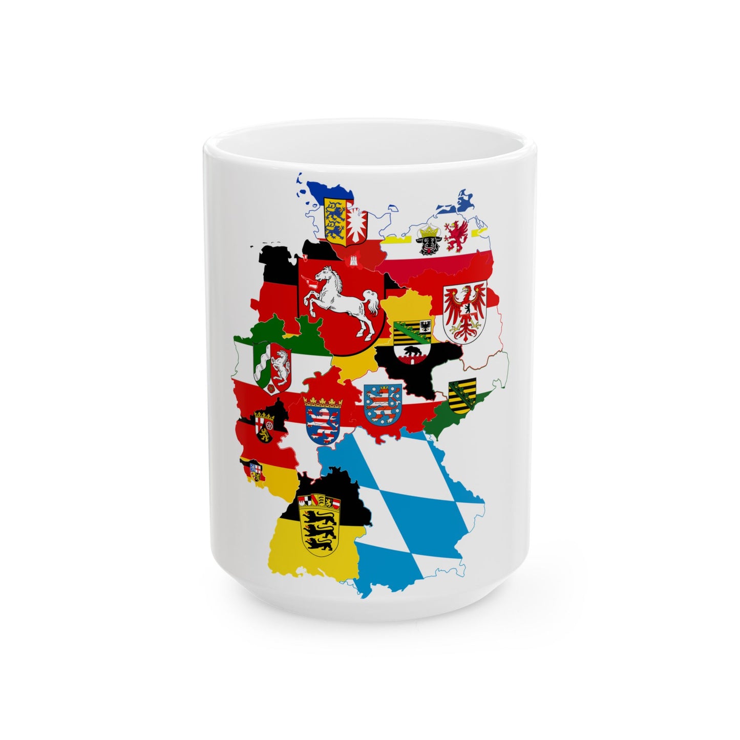 Flag-map of Germany subdivisions (Germany) White Coffee Mug
