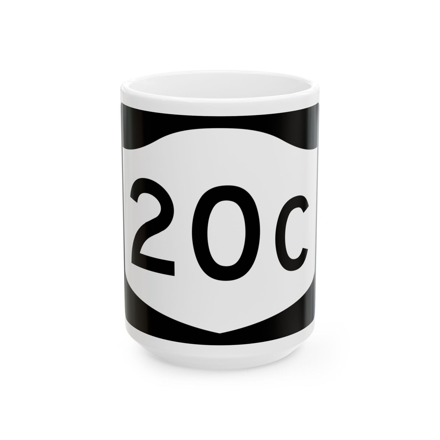 NY-20C (New York) (Road Sign) White Coffee Mug