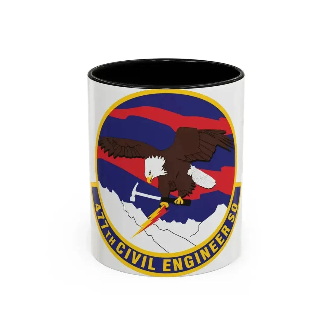 477th Civil Engineer Squadron (U.S. Air Force) Accent Coffee Mug 11oz Black - Go Mug Yourself