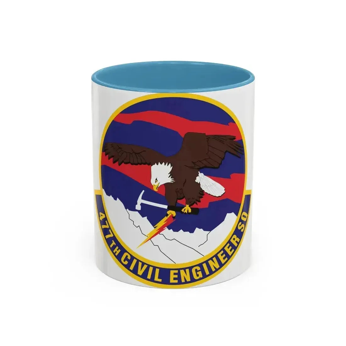 477th Civil Engineer Squadron (U.S. Air Force) Accent Coffee Mug 11oz Light Blue - Go Mug Yourself