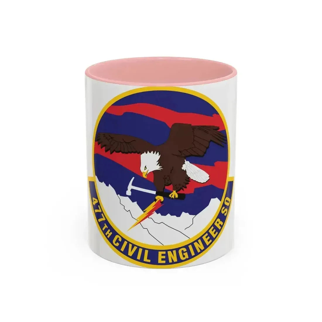 477th Civil Engineer Squadron (U.S. Air Force) Accent Coffee Mug 11oz Pink - Go Mug Yourself