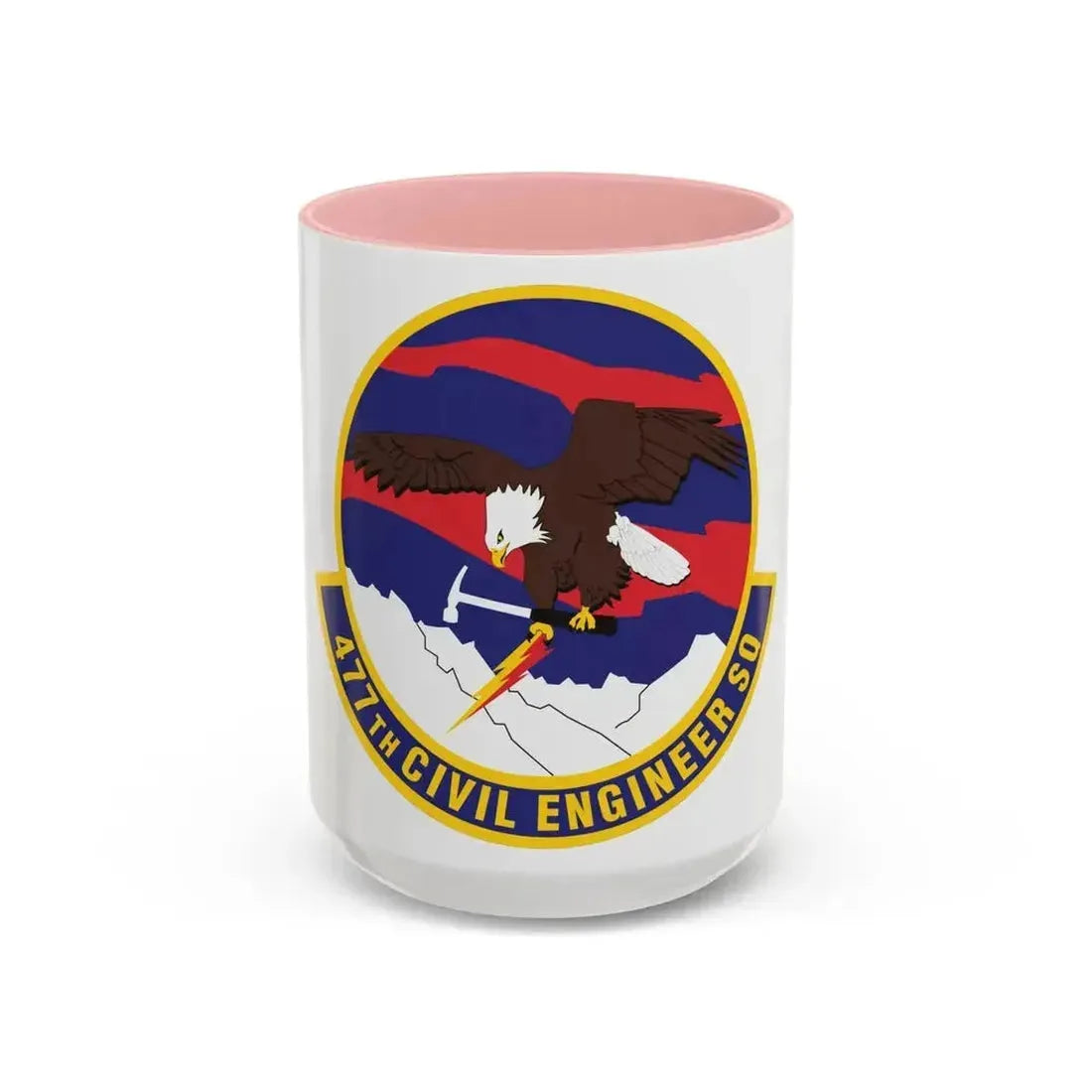477th Civil Engineer Squadron (U.S. Air Force) Accent Coffee Mug 15oz Pink - Go Mug Yourself