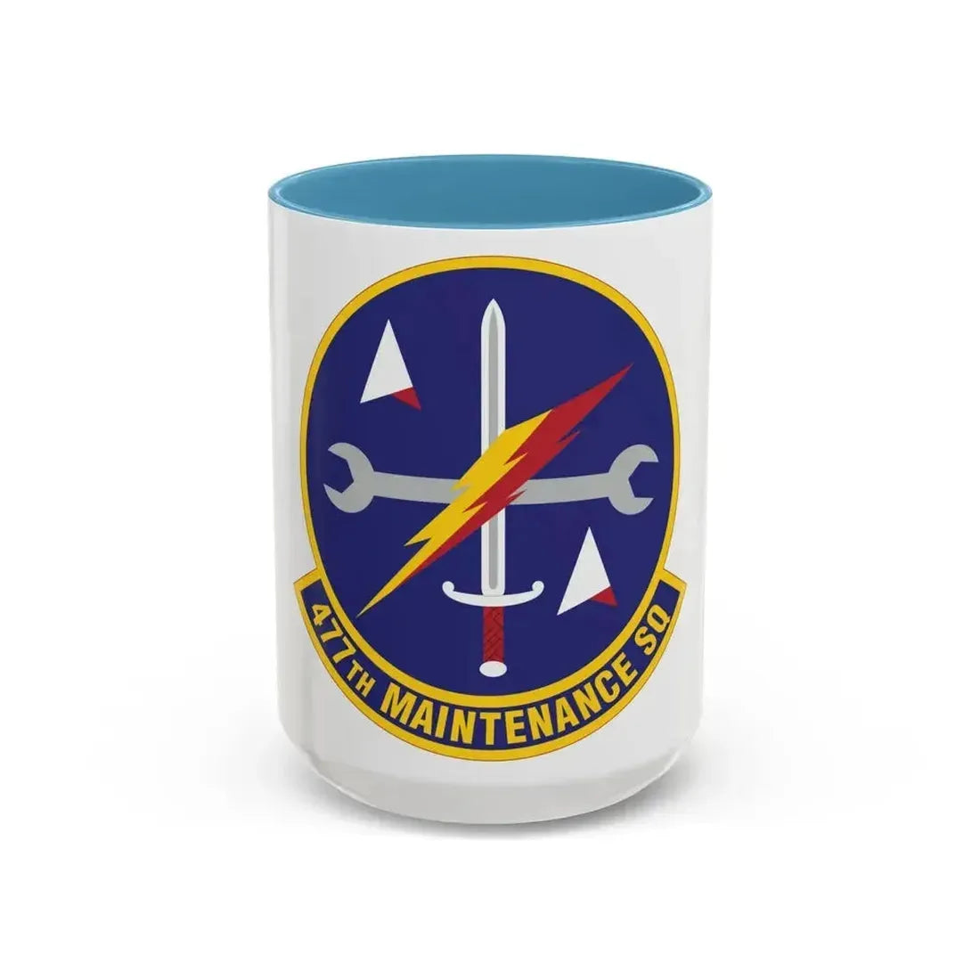 477th Maintenance Squadron (U.S. Air Force) Accent Coffee Mug 15oz Light Blue - Go Mug Yourself