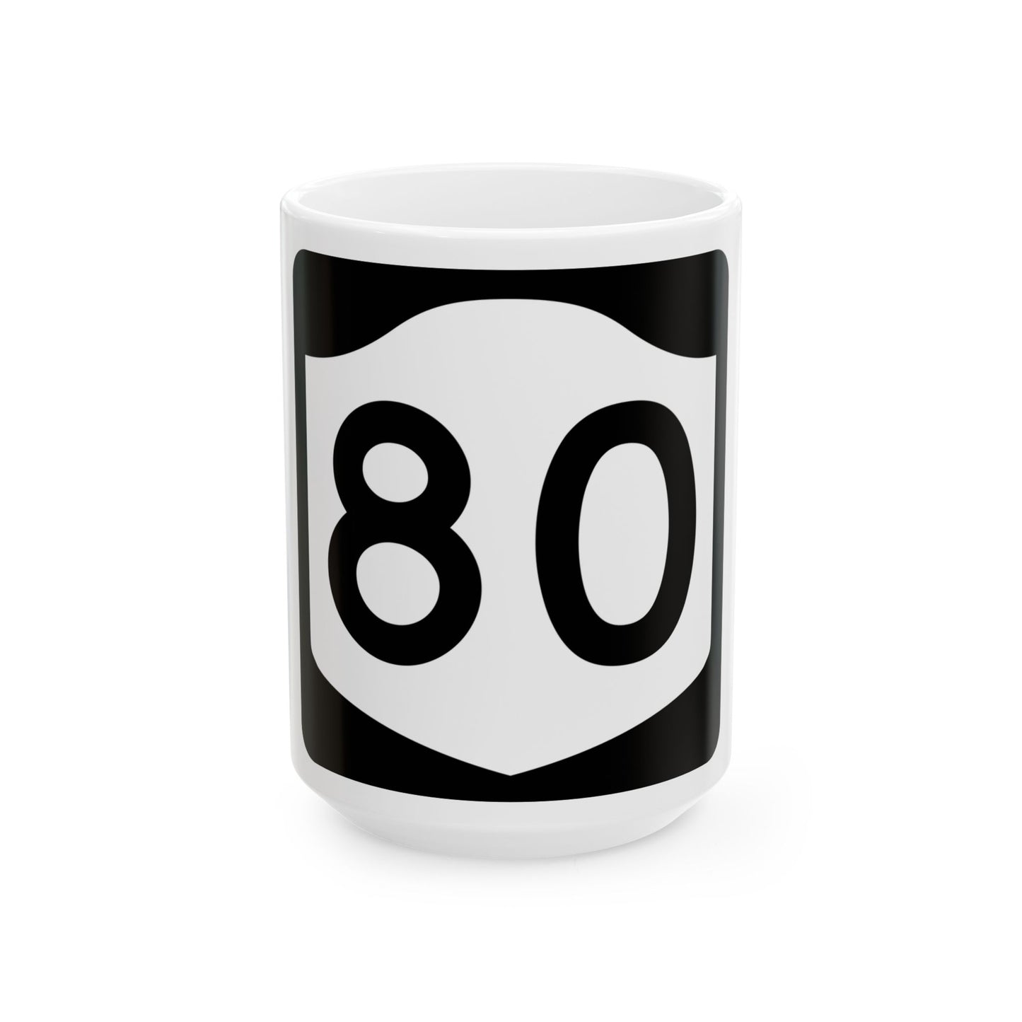 NY-80 (New York) (Road Sign) White Coffee Mug
