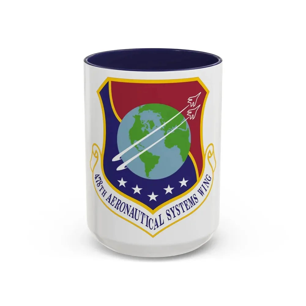 478th Aeronautical Systems Wing (U.S. Air Force) Accent Coffee Mug 15oz Navy - Go Mug Yourself