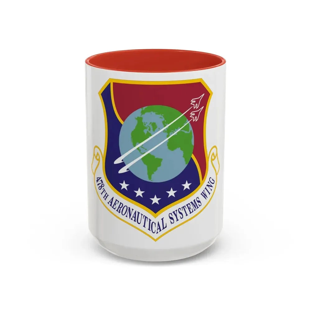 478th Aeronautical Systems Wing (U.S. Air Force) Accent Coffee Mug 15oz Red - Go Mug Yourself