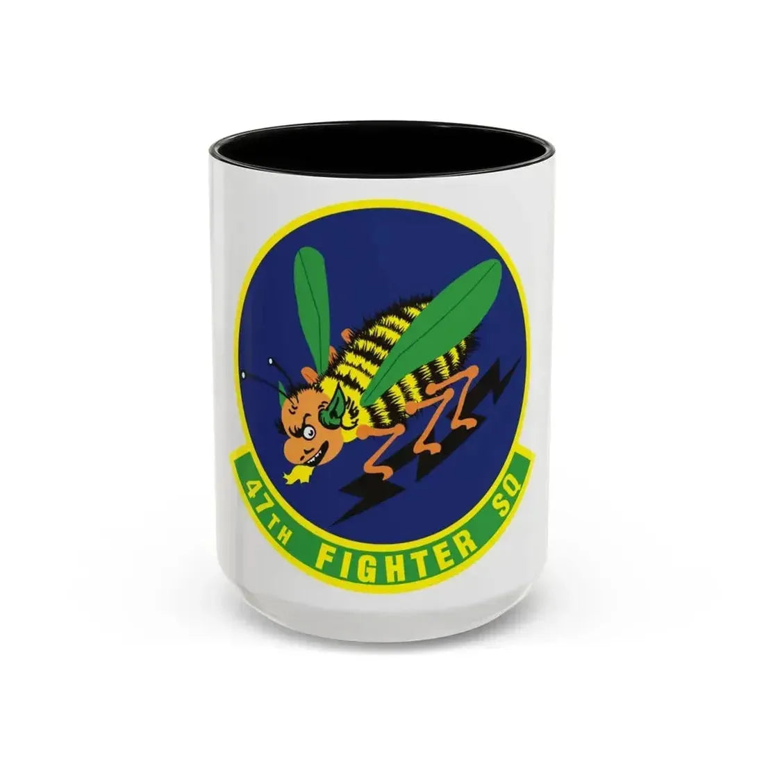 47th Fighter Squadron (U.S. Air Force) Accent Coffee Mug 15oz Black - Go Mug Yourself