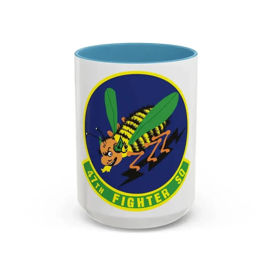 47th Fighter Squadron (U.S. Air Force) Accent Coffee Mug 15oz Light Blue - Go Mug Yourself
