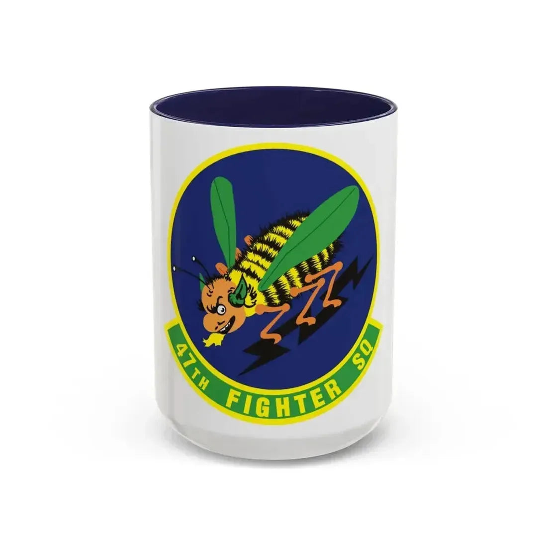 47th Fighter Squadron (U.S. Air Force) Accent Coffee Mug 15oz Navy - Go Mug Yourself