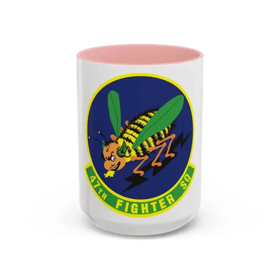 47th Fighter Squadron (U.S. Air Force) Accent Coffee Mug 15oz Pink - Go Mug Yourself