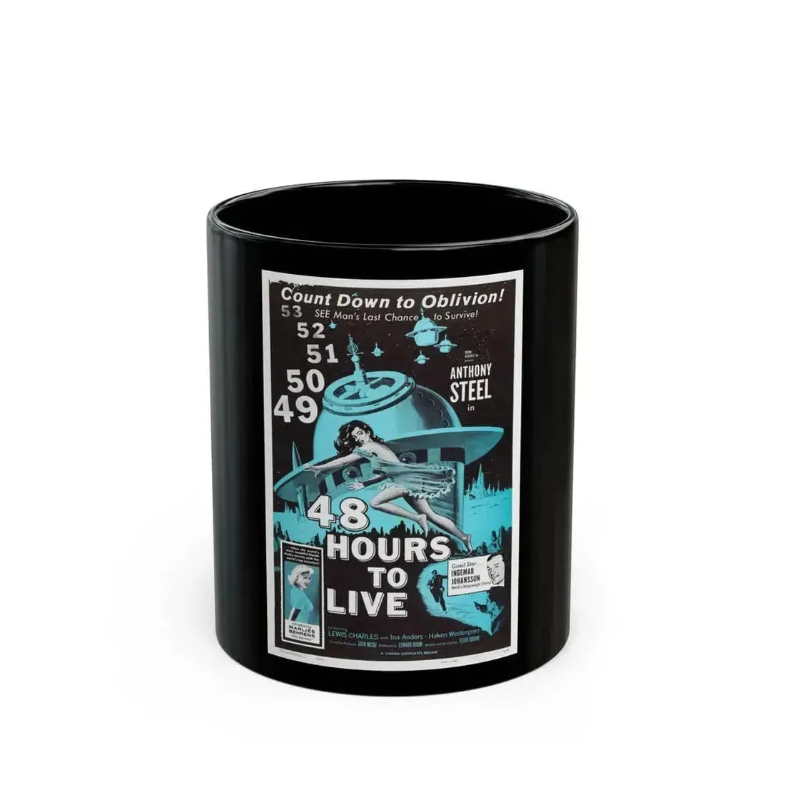 48 HOURS TO LIVE 1959 Movie Poster - Black Coffee Mug 11oz - Go Mug Yourself