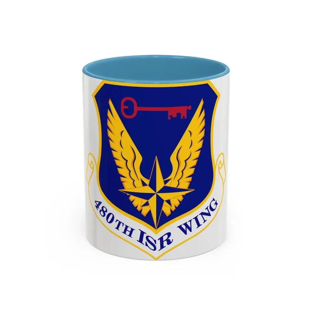 480 Intelligence Surveillance and Reconnaissance Wing ACC (U.S. Air Force) Accent Coffee Mug 11oz Light Blue - Go Mug Yourself