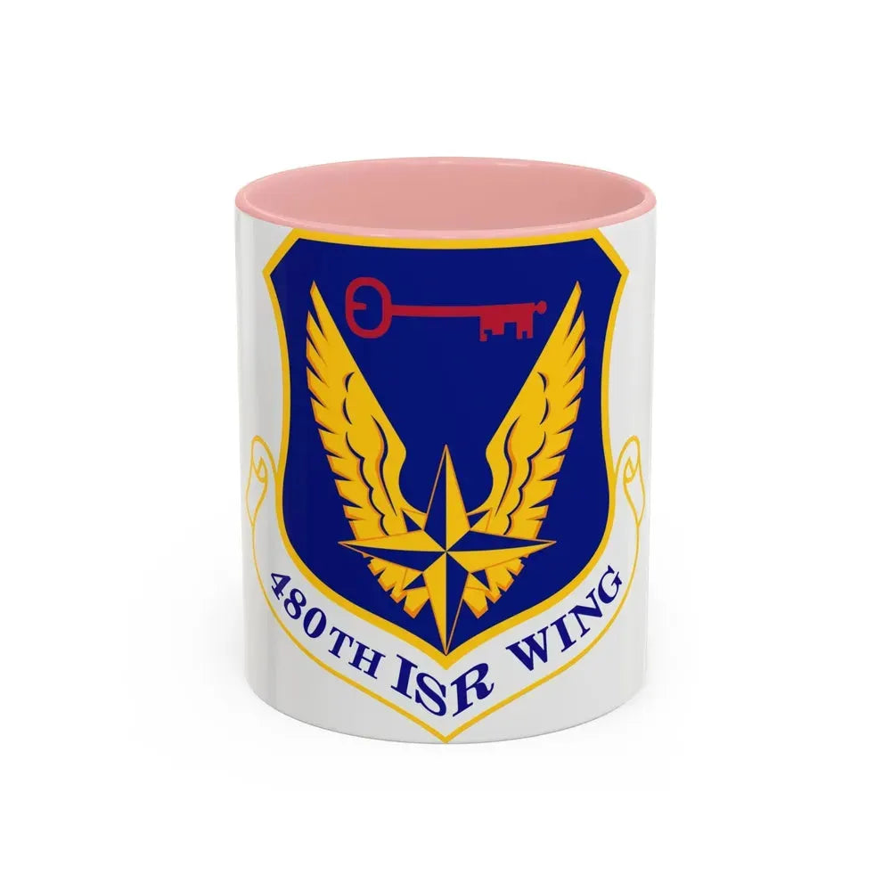 480 Intelligence Surveillance and Reconnaissance Wing ACC (U.S. Air Force) Accent Coffee Mug 11oz Pink - Go Mug Yourself