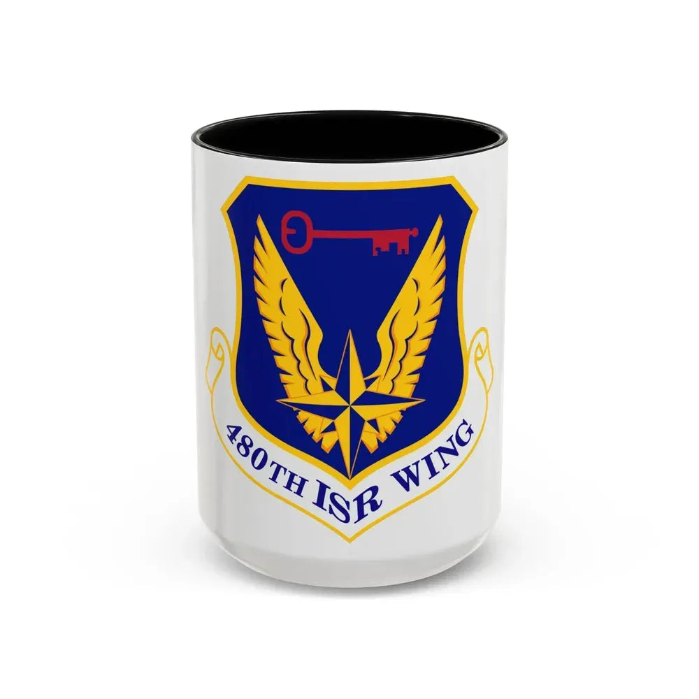 480 Intelligence Surveillance and Reconnaissance Wing ACC (U.S. Air Force) Accent Coffee Mug 15oz Black - Go Mug Yourself