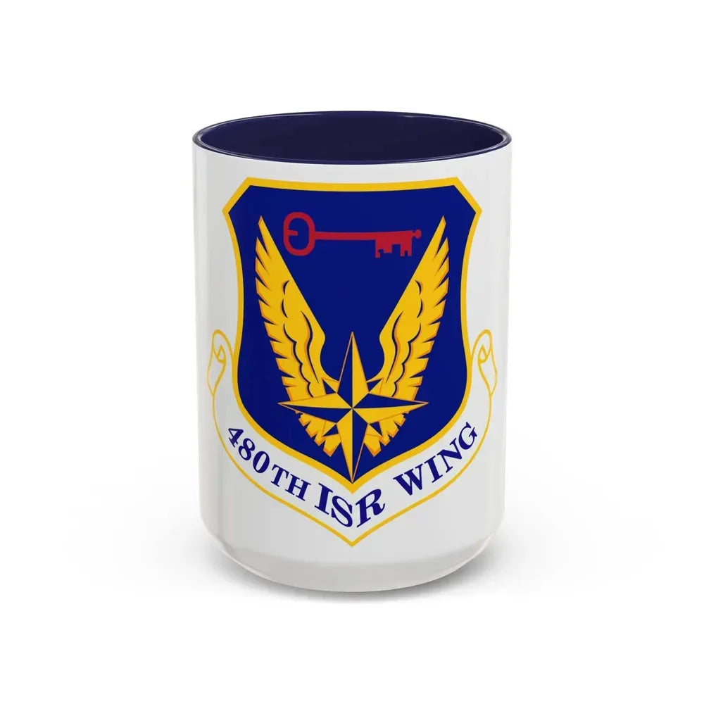 480 Intelligence Surveillance and Reconnaissance Wing ACC (U.S. Air Force) Accent Coffee Mug 15oz Navy - Go Mug Yourself