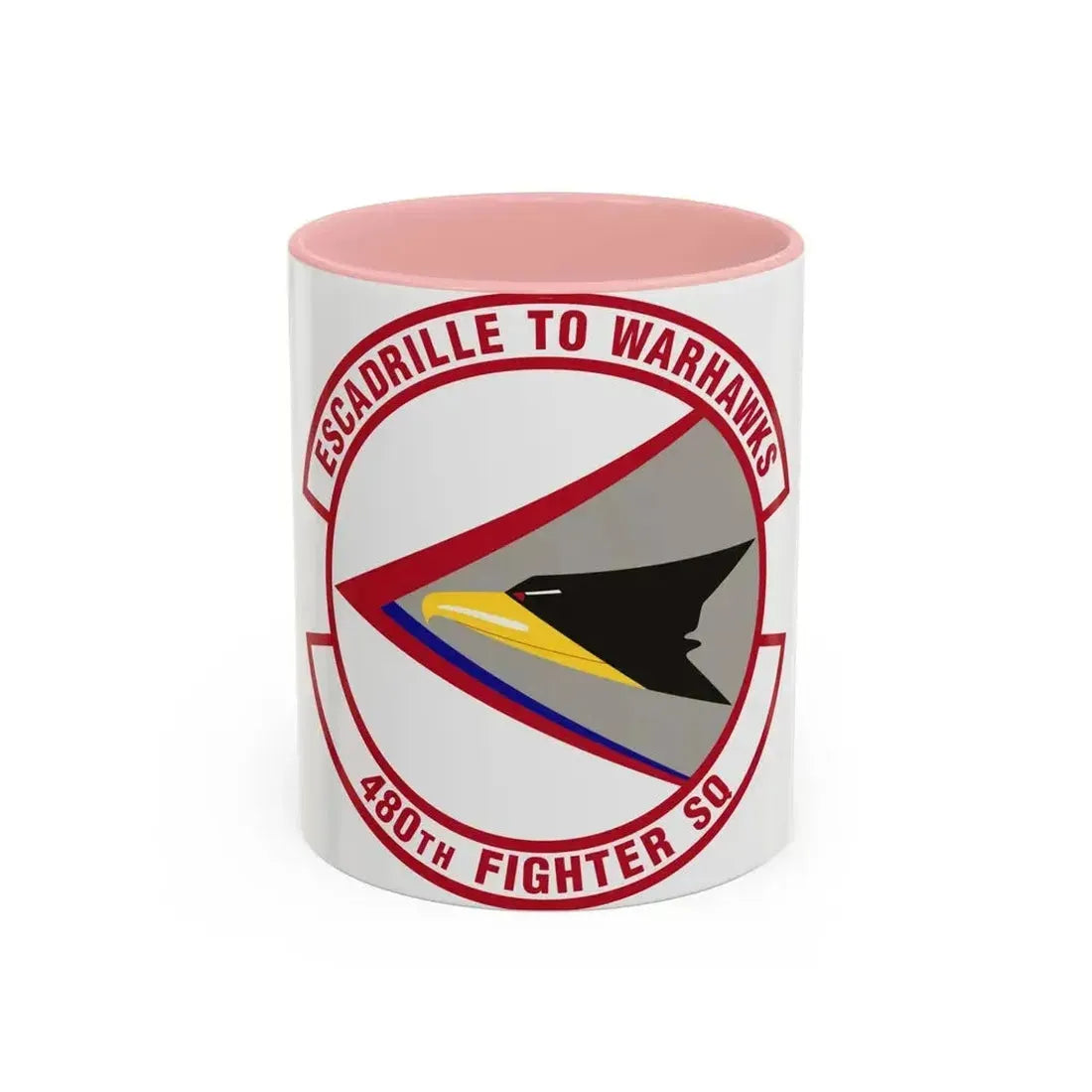 480th Fighter Squadron (U.S. Air Force) Accent Coffee Mug 11oz Pink - Go Mug Yourself