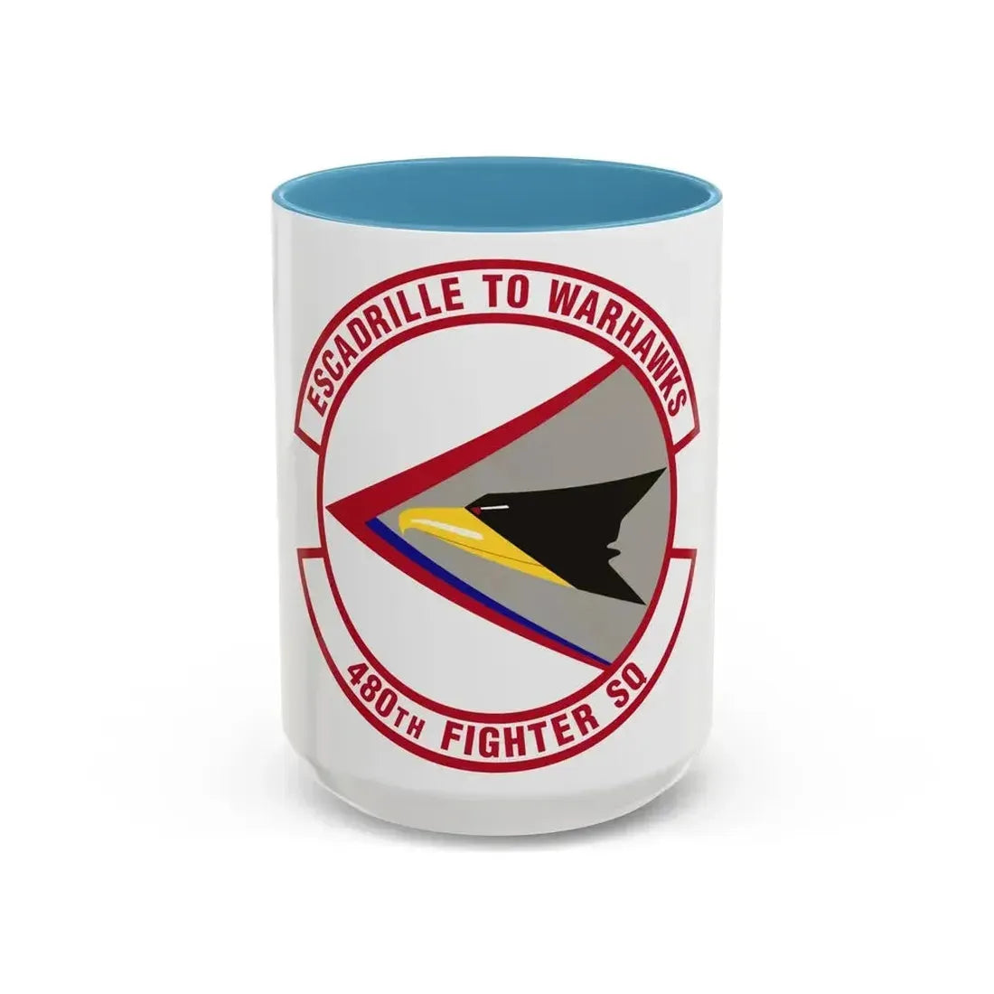 480th Fighter Squadron (U.S. Air Force) Accent Coffee Mug 15oz Light Blue - Go Mug Yourself