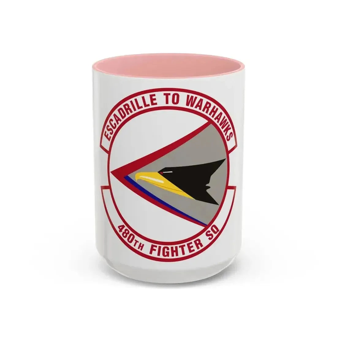 480th Fighter Squadron (U.S. Air Force) Accent Coffee Mug 15oz Pink - Go Mug Yourself