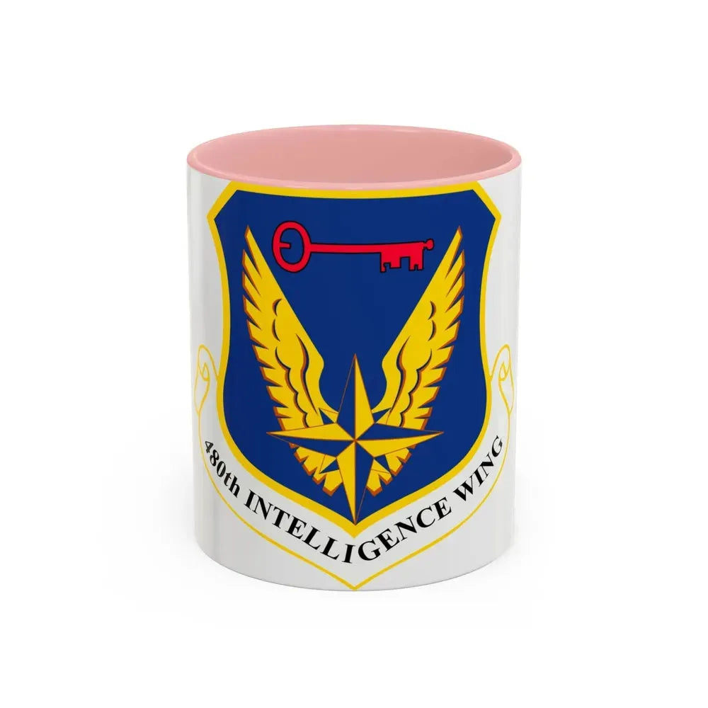 480th Intelligence Wing (U.S. Air Force) Accent Coffee Mug 11oz Pink - Go Mug Yourself